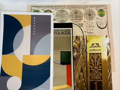 Bauhaus INTERLOCKING SHAPES 1923 Exhibition Museum Wall Art Poster LOT of 4