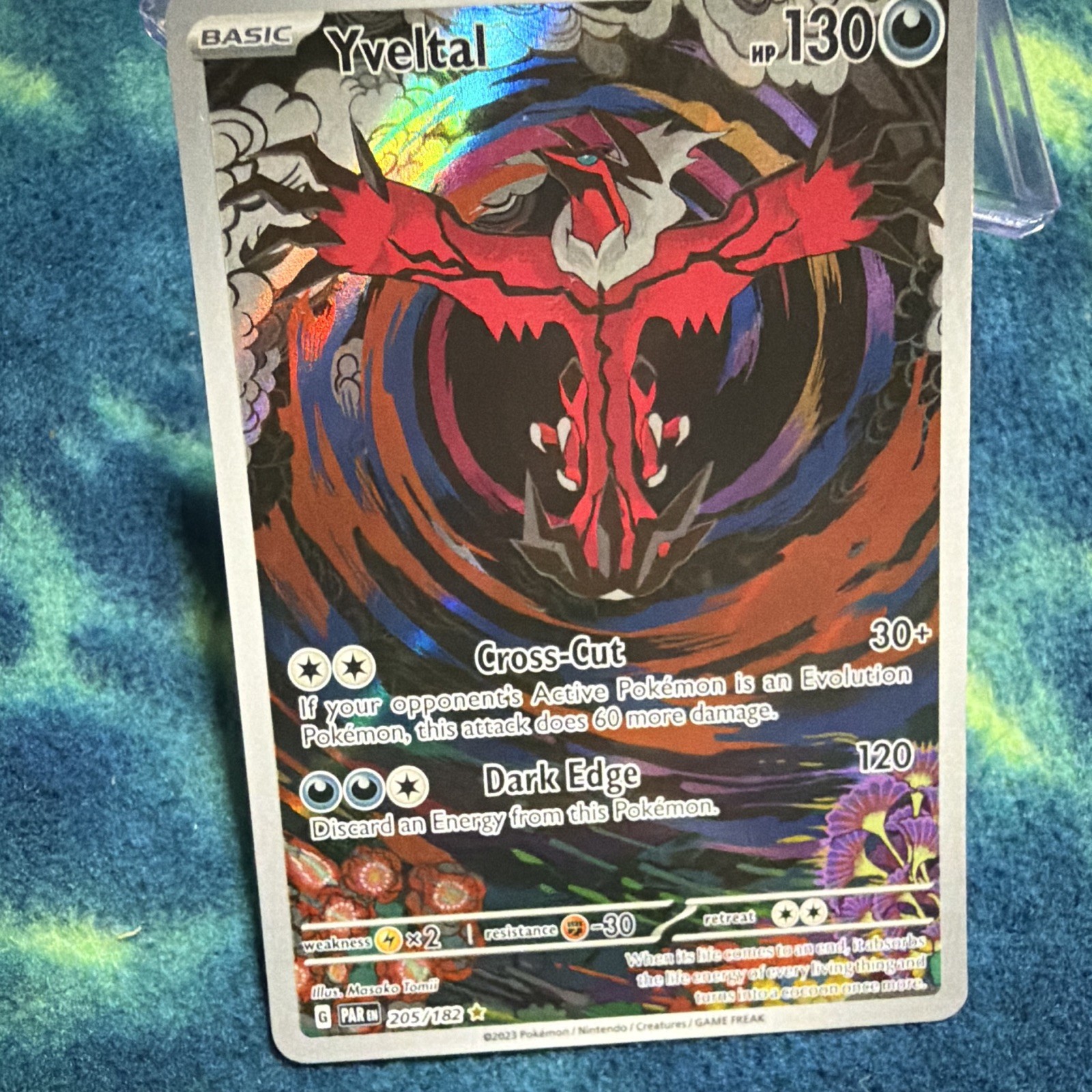 Pokemon Yveltal SV04 Paradox Rift 2023 205/182 Illustration Rare Full Art Holo
