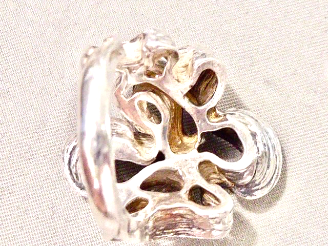 Vintage HAND MADE CUSTOM STERLING SILVER MINED JADE LADIES RING SIZE 6 ...