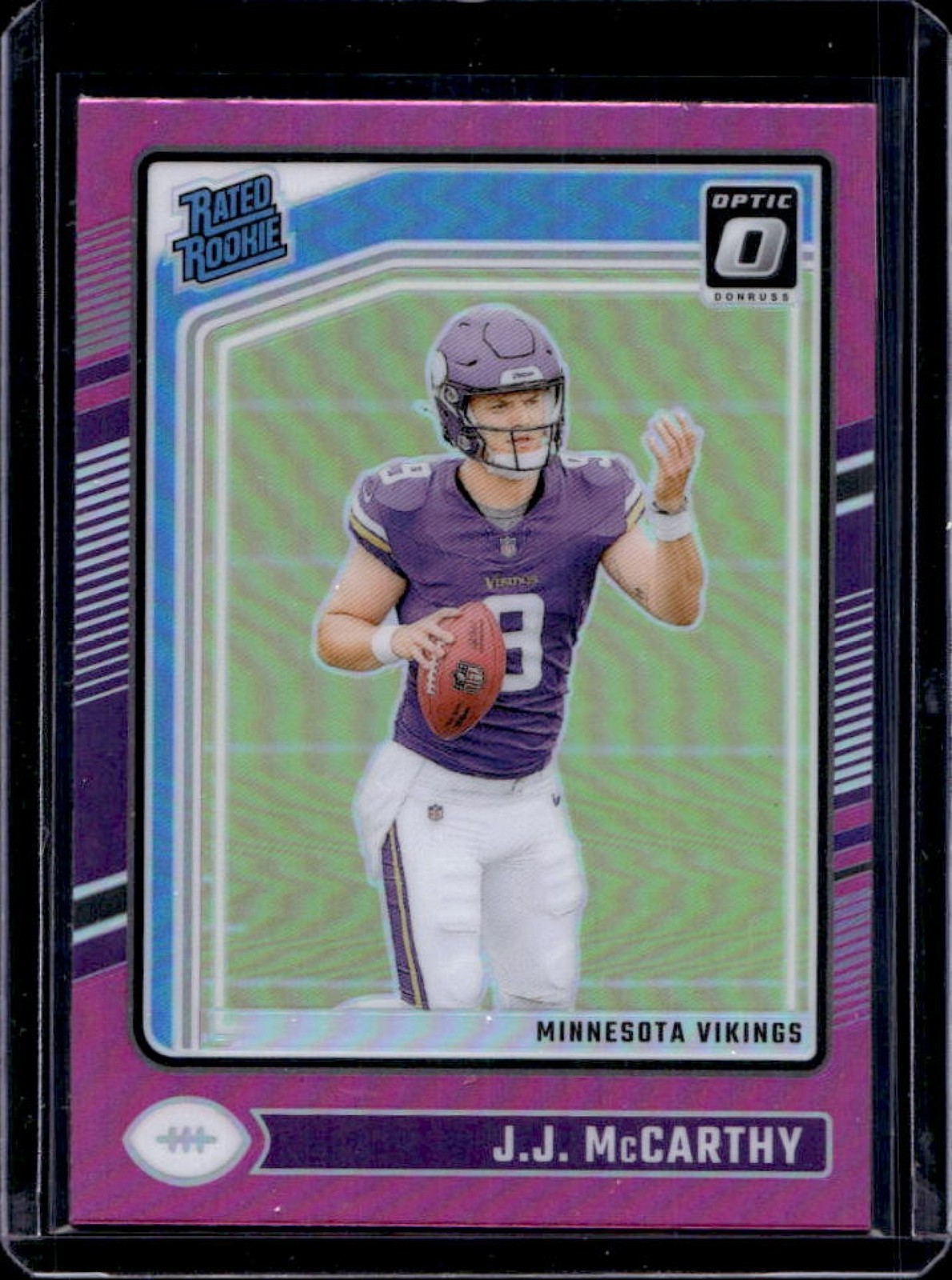 2024 Donruss Optic JJ McCarthy Pink Rated Rookie #235 Vikings