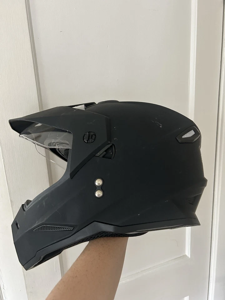 Casco 1Storm Doble Deportivo Moto Off Road Cara Completa Doble Visera HF802CLS Foto 4 de 4