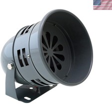 Compact Gray 12V Metal Alarm Siren - Adjustable Mount for Ultimate Flexibility