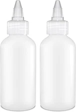 Condiment Squeeze Bottles - 4 OZ Squirt Empty Bottles, Clear Twist Top Cap, Leak
