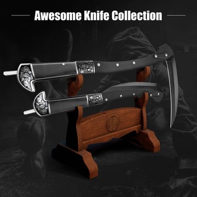 YEESOOM Black Sharp Folding Sickle Knife, Two Section Foldable