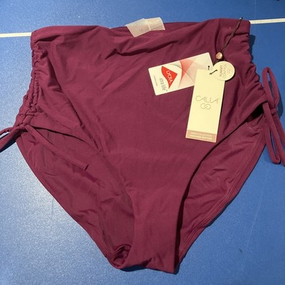 Brand New Calia Ruched Side Tie High Rise Bottom Deep Burgundy Size M