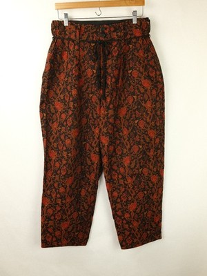 YOHJI YAMAMOTO S'YTE Men's Sz JP3 US 30 Red Floral Jacquard Tie Pants UV-P33-035