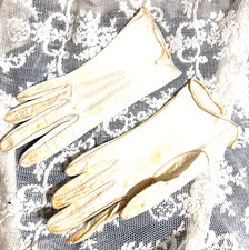 Vintage Very Soft Cream Deerskin Leather Gloves Size 7 Washable Driving Gloves
