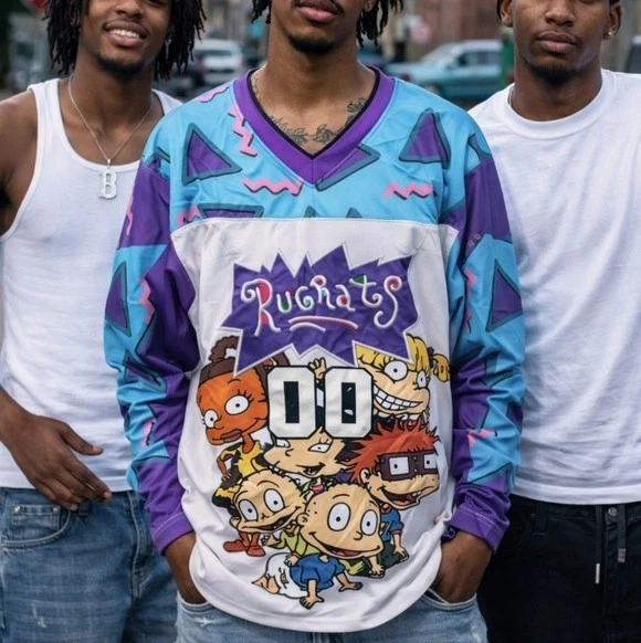 Rugrats Reptar Hockey Jersey Size Large NWT