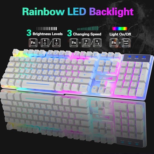 Rechargeable Keyboard and Mouse Wireless With Unique Bracket Design Rainbow RGB - Picture 18 of 25