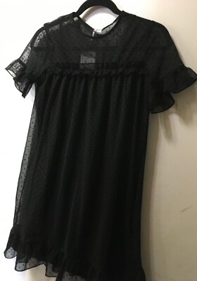 NWT DIVIDED By H&M Black Solid Lace  Dress Sz: XS 