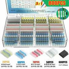 800pcs Solder Seal Sleeve Heat Shrink Butt Wire Connectors Terminals Waterproof