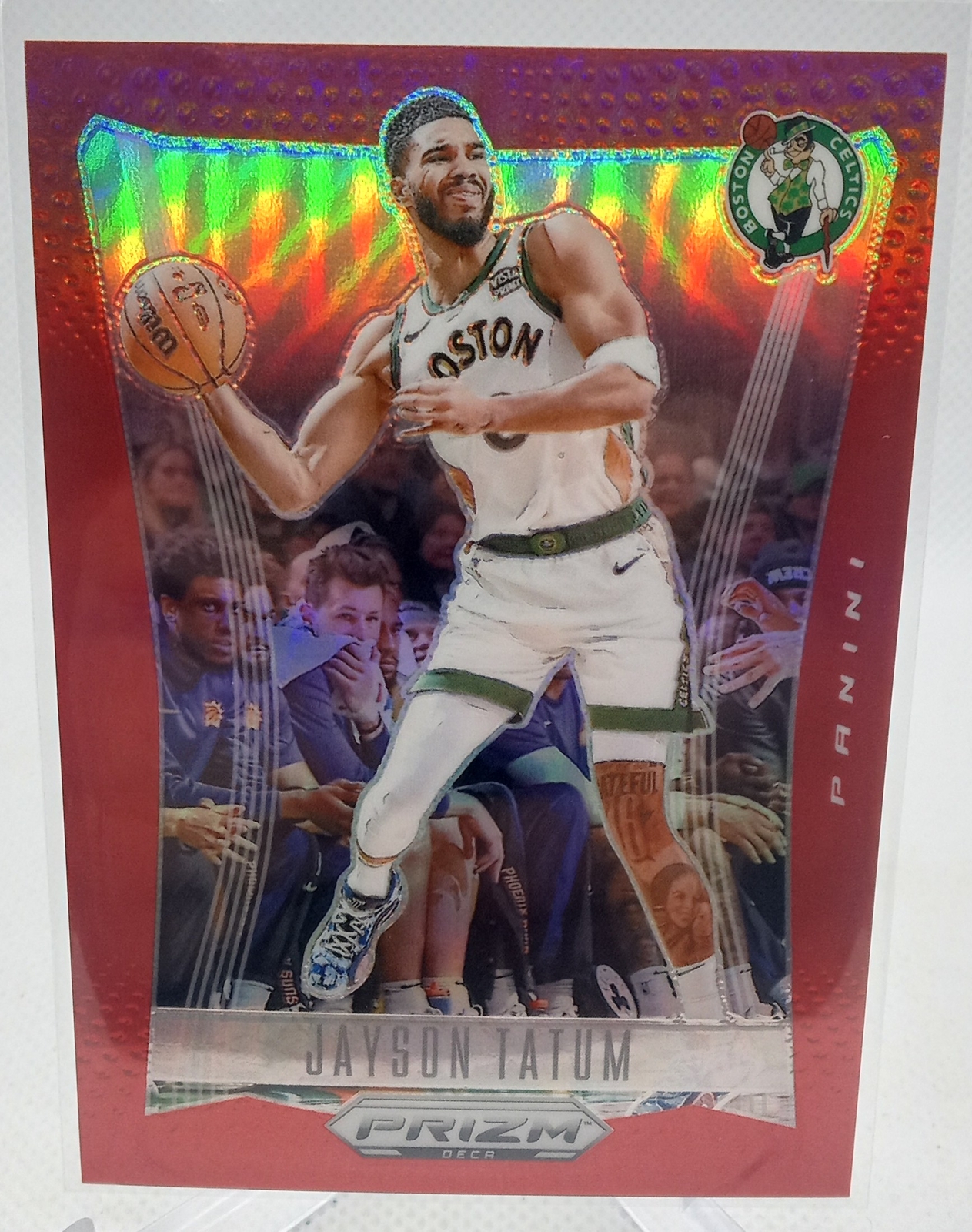 2023-24 Panini Prizm Deca #189 Jayson Tatum Prizms Red #/199