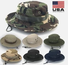 Boonie Bucket Hats Outdoor Fishing Hunting Wide Brim Mesh Camo Safari Sun Cap