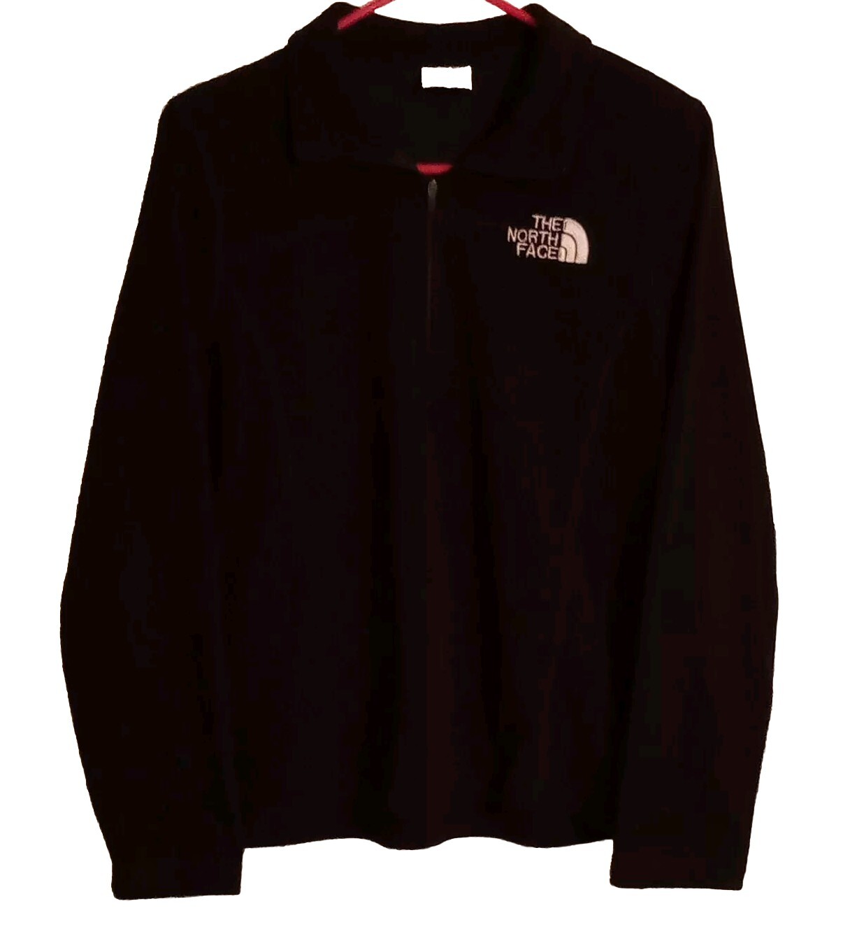 The North Face Black Quarter Zip Fleece Jacket with Logo EUC