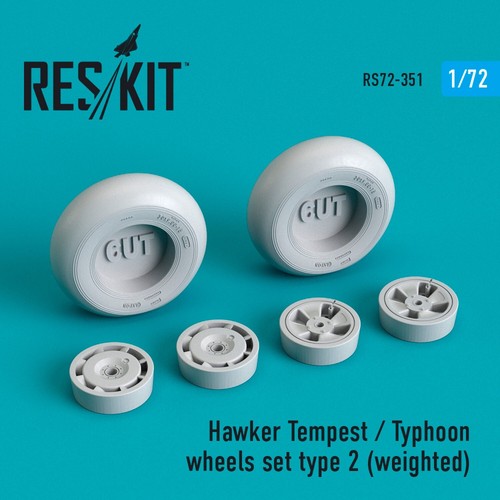 ResKit RS72-0351 Scala 1:72 Hawker Tempest/Typhoon Set Ruote Tipo 2 (Pesate) - Foto 13 di 24