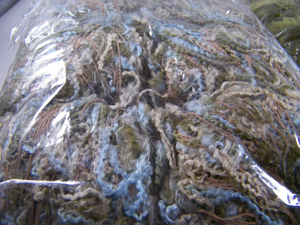 31 SKEINS ~ ICE YARNS ~ "EYELASH, ORGANIC COTTON" PURPLE, GREEN, GRAY, MULTI - Image 4 of 4