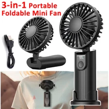 Portable Handheld Mini Fan Foldable Cooler Cooling Neck Fan Rechargeable 5000mAh