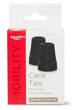 Equate Mobility Cane and Crutch Tips, Fits Most 3/4" Canes, Qty-2 Rubber Tips