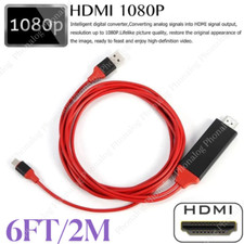 HDMI Mirroring Cable Phone to AV TV HDTV Adapter For iPhone 14 13 12 11 XR iPad