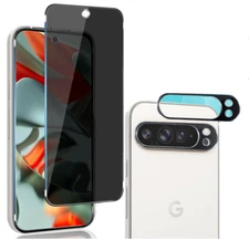 Privacy Tempered Glass Screen Protector For Google Pixel 9 Pro XL  w/Lens Cover