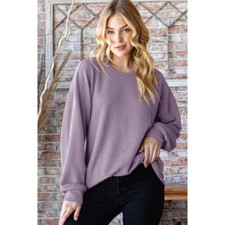 Heimish Full Size Round Neck Dropped Shoulder Blouse