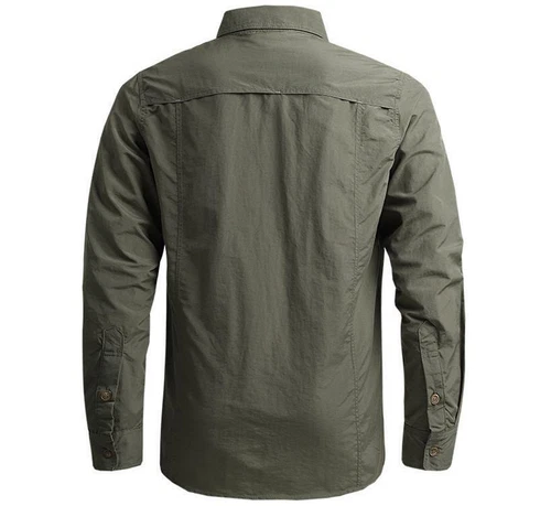 Mens Quick Dry Long Sleeve Shirts Breathable Hiking Work Military Army Shirt Top - Picture 23 of 38