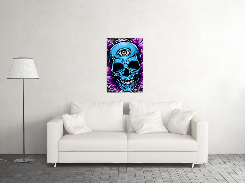 Skulls Head Smooth Eye Cartoon Horror Fantasy Wall Art Home Decor