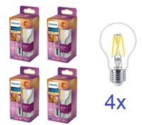 4Er Sparset Philips Led Leuchtmittel E27 3,4W = 40W Warmglow WarmweißEs Licht