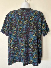 Vintage 90s USA Made Tee Shirt Men XL Paisley AOP Short Sleeve