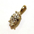 GIA certified 14k yellow gold SI2 D .90ct marquise diamond pendant estate  — photo 4