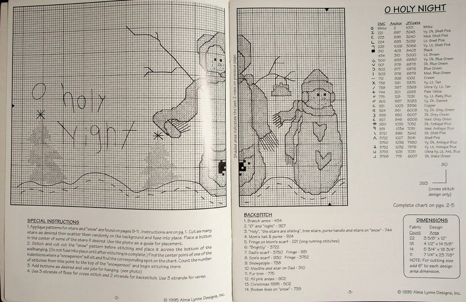 Christmas Homespun Words Of Wisdom Cross Stitch Patterns By Alma Lynne - Image 3 of 4