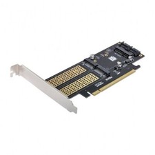 PCI Express PCI-E 3.0  Dual SATA to NGFF NVME MSATA M-Key B/M-key SSD Adapter