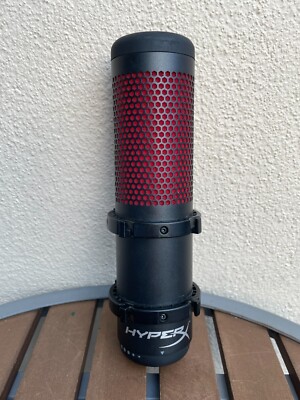 HyperX QuadCast Red LED USB Cardioid Microphone ONLY- Black TESTED WORKS