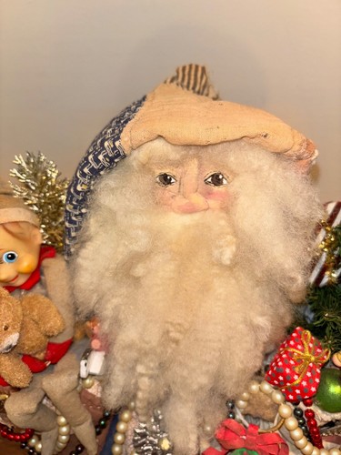 Primitive SANTA CLAUS Vintage FOLK ART Quilt Coat ARTIST Deborah Angel Infantine - Picture 7 of 13