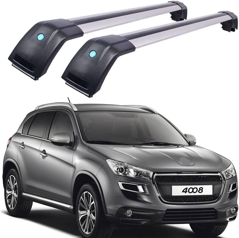 2PC Roof Rail Rack Cross Bar Crossbar Fits for Peugeot 4008 5 Door SUV 2012-2022