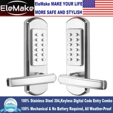 Mechanical Door Lock Keyless Entry Exterior Digital Bump Proof Combination R/L