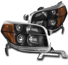 FOR 06-08 HONDA PILOT REPLACEMENT PROJECTOR BLACK HEADLIGHTS LAMPS W/DRL LED KIT
