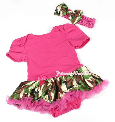 Toddler Hot Pink Bodysuit Jumpsuit Romper Camouflage Camo Girl