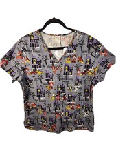 Halloween Disney Mickey Mouse  Friends Medical scrub top Large
