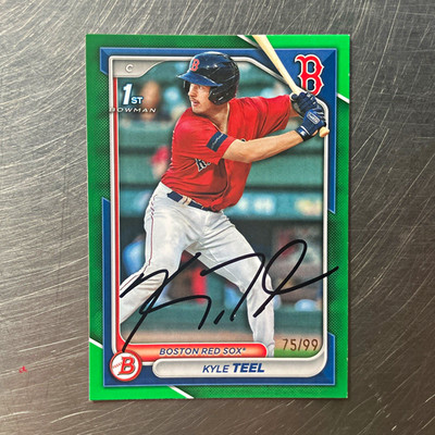 Topps 2023 Bowman Draft Kyle Teel Green /99 Auto #BP-48 Boston Red Sox