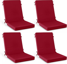 Patio Dining Seat Cushions Set of 4, 20 X 20 Inch, Burgundy