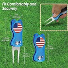 Golf Divot Tools Ball Marker Magnetic Folds Stainless Steel Pop-up 1 Pack Blue — photo 2