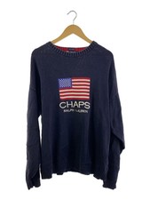 CHAPS RALPH LAUREN Knit Sweater (Thick), XL, Cotton, Navy, Solid Color
