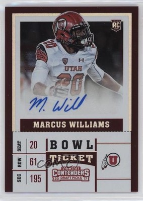 2017 Panini Contenders Draft Picks 72/99 Marcus Williams Rookie Auto RC 10ou