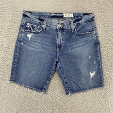 Adriano Goldschmied Nikki Shorts Womens 30 Denim Distressed AG-ED Cut Off 9 Inch
