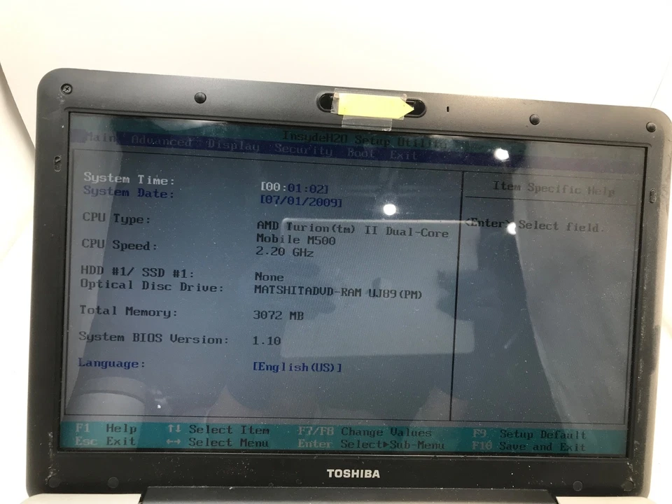 Toshiba Satellite L505D 15" Laptop Intel Dual-Core M500 3Gb RAM No HDD - Image 3 of 4