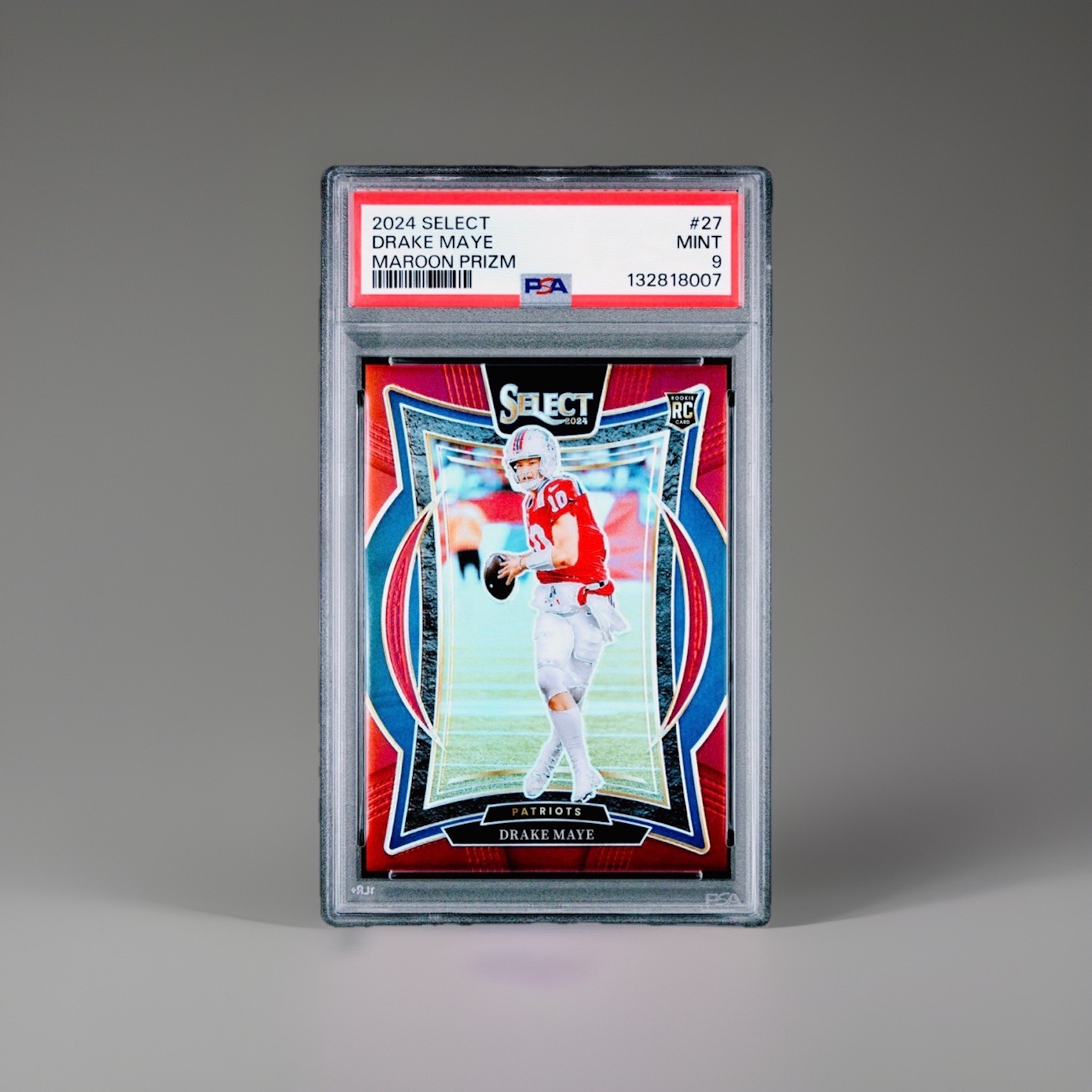 2024 Panini Select DRAKE MAYE ROOKIE CONCOURSE MAROON RC /149 Patriots PSA 9