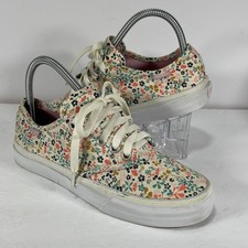 Rare Vans Floral Print Low Top Sneakers - Canvas Lace Up - EUC Size 6