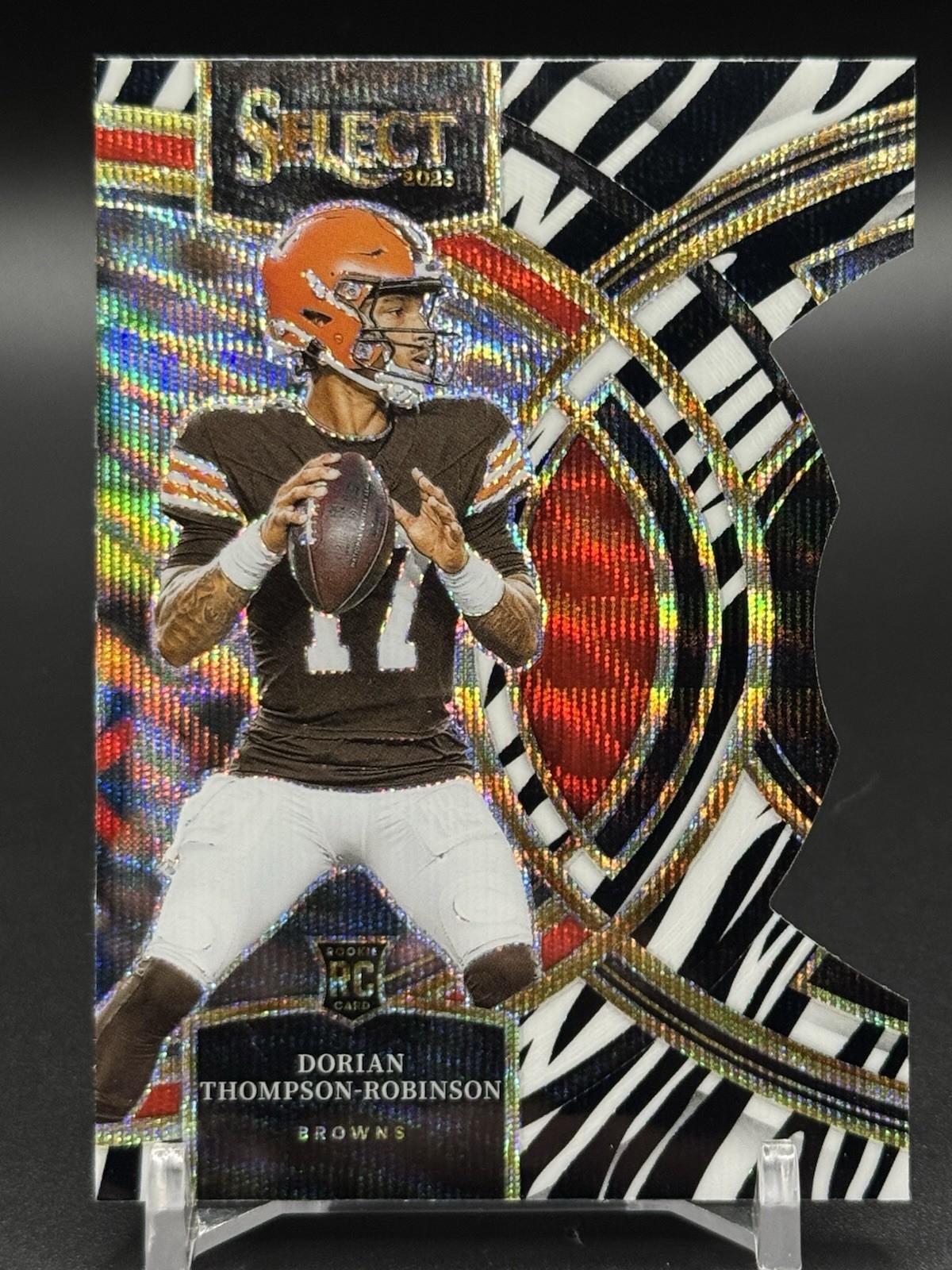 2023 Panini Select #134 dorian thompson robinson Zebra Die Cut Casehit SP