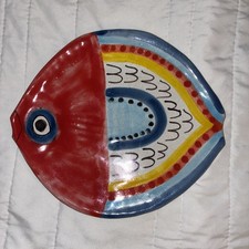 Piatto pesce vintage dipinto a mano DeSimone Italia firmato numerato